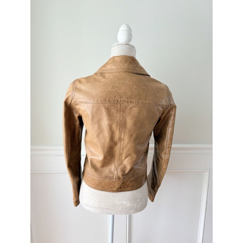 Belstaff England Women's Brown Leather Moto Jacket 38 2-4 US - Picture 4 of 11